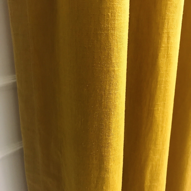 Mustard Yellow Linen Curtain Panel for Bright Interiors