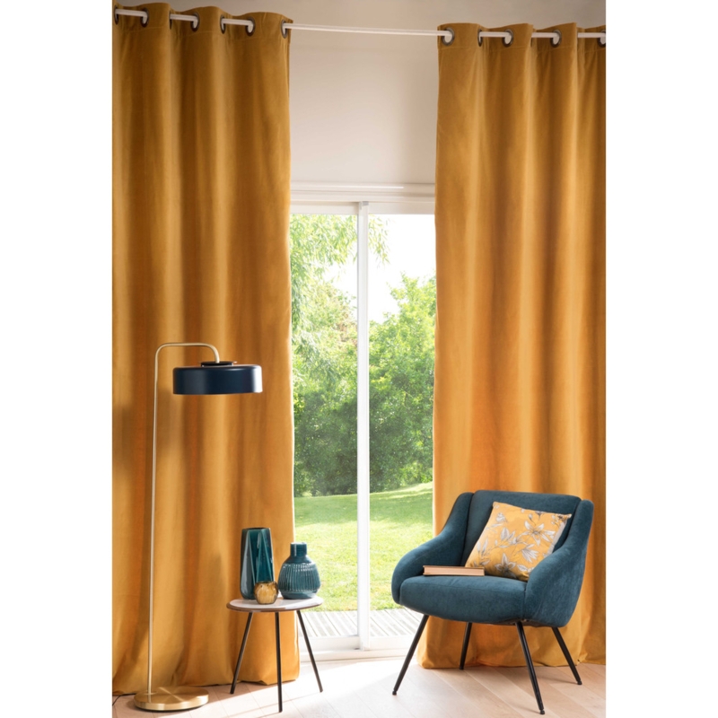 Mustard Yellow Velvet Curtains for Cozy Living Spaces