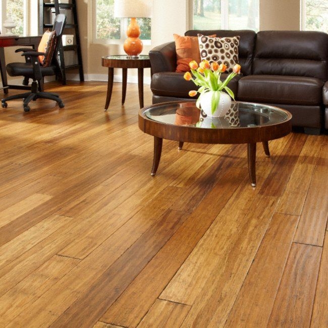 Natural Bamboo Flooring in Cozy Living Room