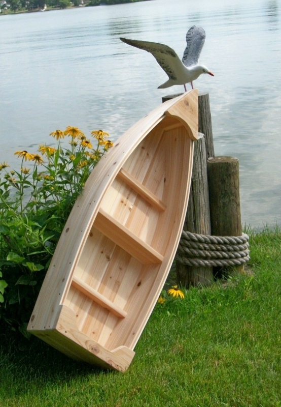 Nautical Cedar Wooden Boat Garden Planter