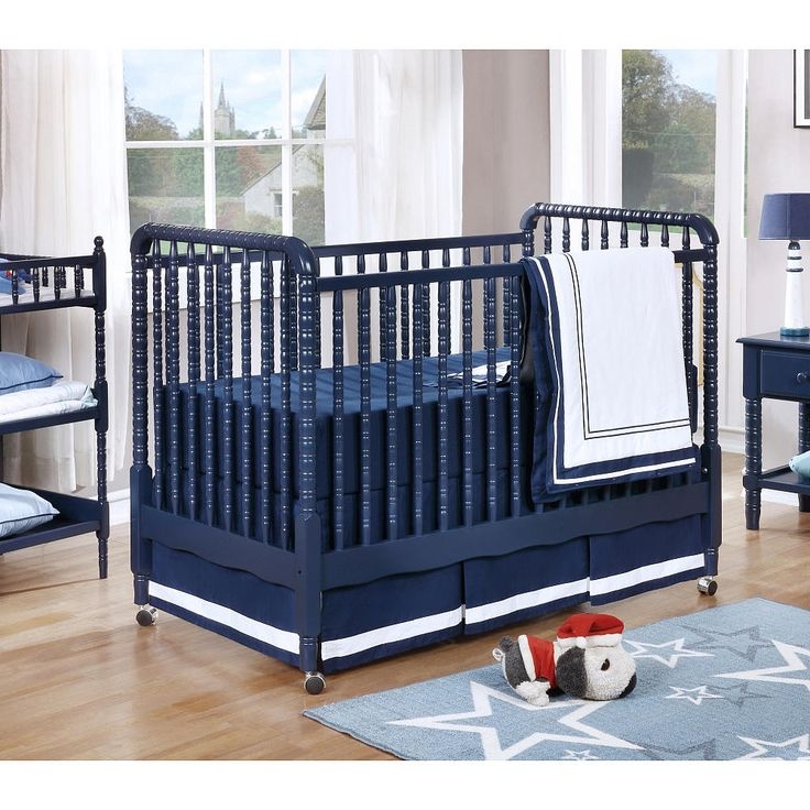 Navy Blue Shermag Jenny Lind 3-in-1 Convertible Crib