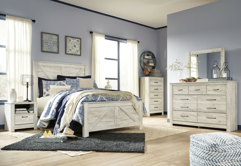 Off White Queen Bedroom Set with Rustic Charm