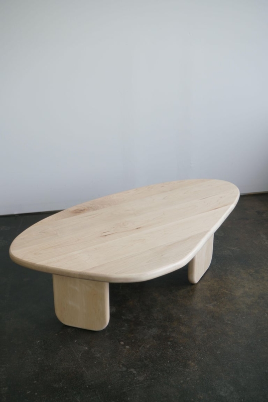 Organic Shaped Minimalist Wooden Coffee Table