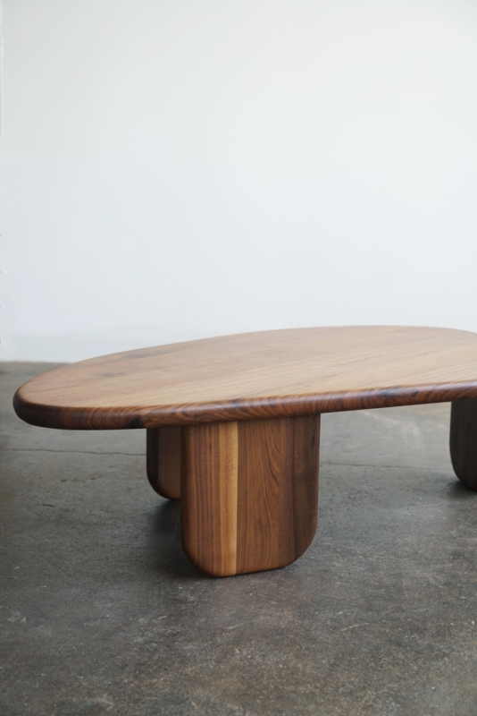 Organic Shaped Walnut Modern Coffee Table