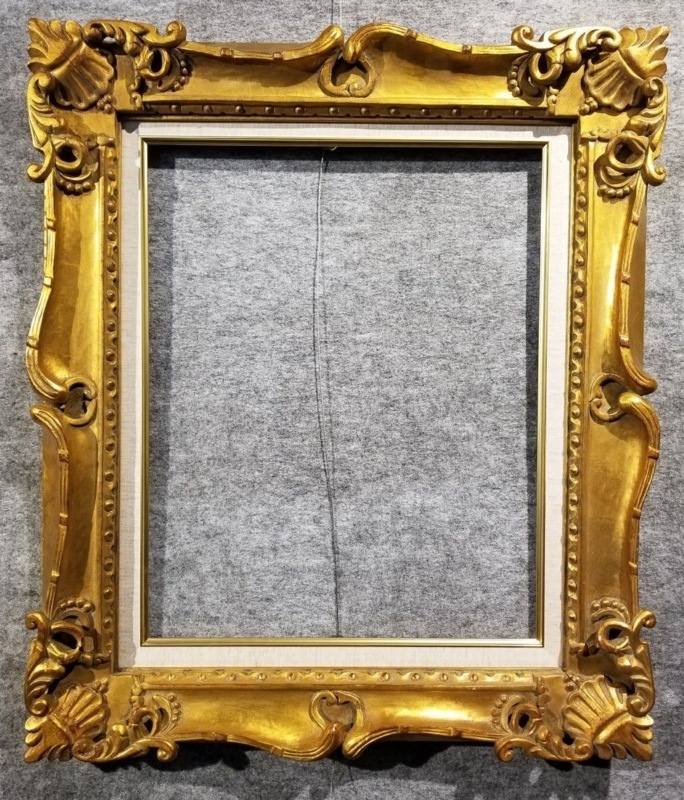 Ornate Gold Vintage Antique Hand-Carved Picture Frame