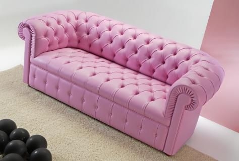 Pink Leather Sofa - Bright Pink Sofa Bed (With images) | Pink leather ...