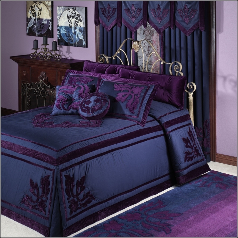 Queen Bedspreads With Matching Curtains French Velvet 3-Piece Full ...