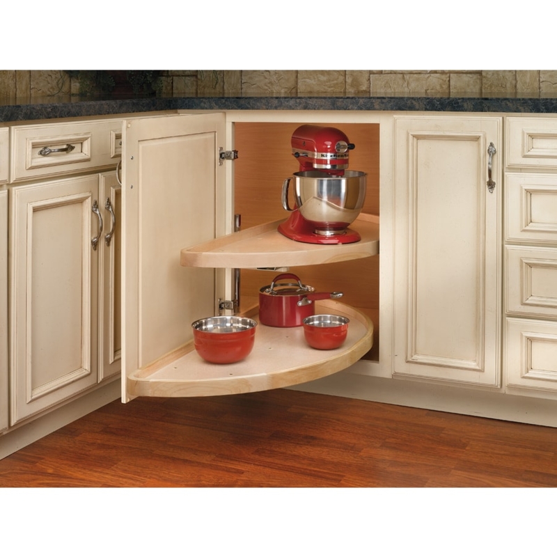Rev-A-Shelf 2-Tier Wood Half Moon Cabinet Lazy Susan