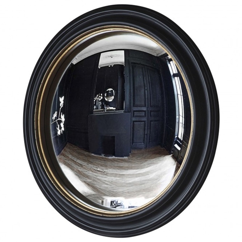 Rockbourne Black and Gold Convex Fish Eye Mirror