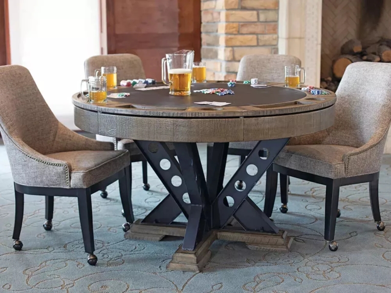 Rustic Modern Poker Dining Room Table Setup