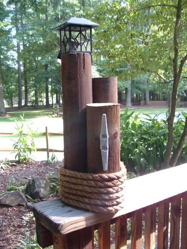 Rustic Nautical Outdoor Solar Lantern Decoration