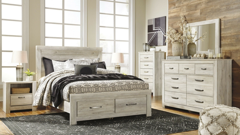 Rustic Off-White 5-Piece King Bedroom Set