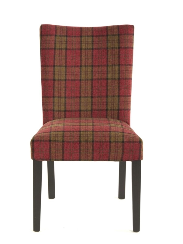 Sasha Dining Chair Matt Black / Cranberry Plaid - Furniture and Things