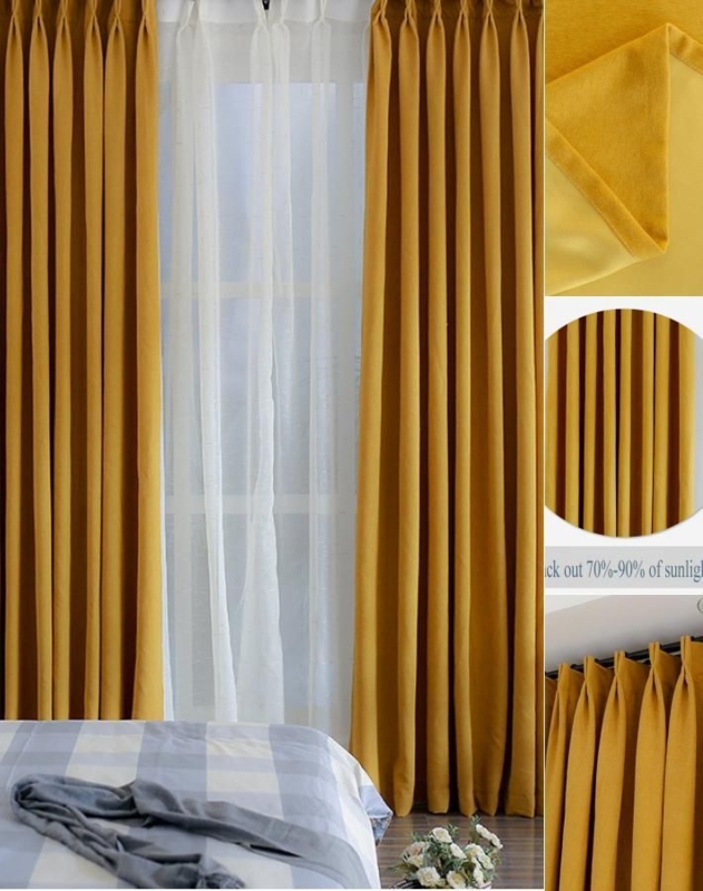 Solid Mustard Yellow Thermal Blackout Curtains