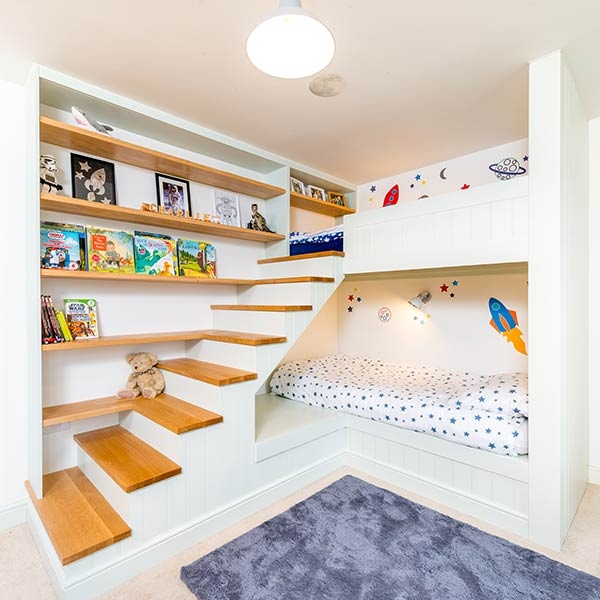 Space-Saving Luxury Bunk Beds with Built-in Storage