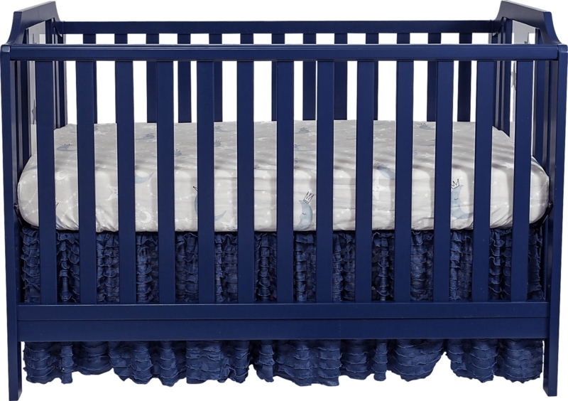 Starry Grove Navy Blue Baby Crib with Bedding