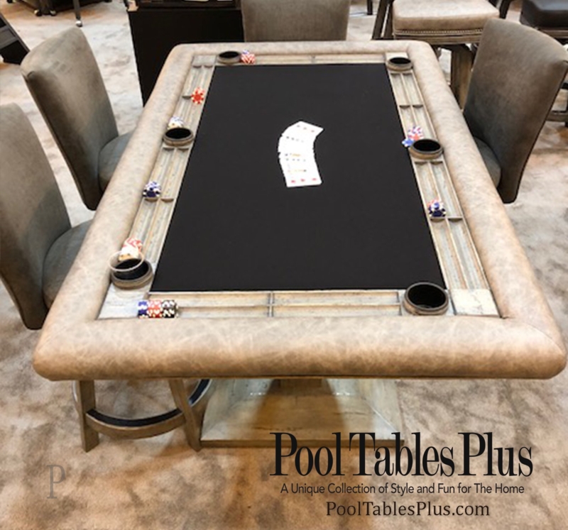 Treviso Rectangular Poker Dining Table with Cup Holders