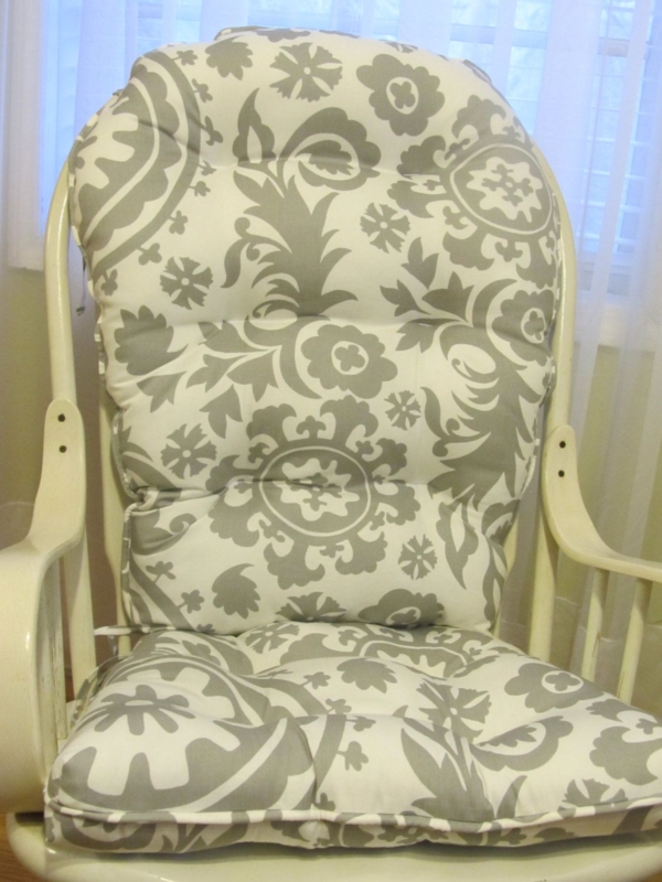 Tufted Floral Cushioned Glider Chair Seat Pad