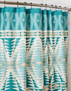 Turquoise Southwestern Pendleton Style Shower Curtain