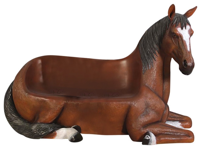 Unique Horse-Shaped Outdoor Farmhouse Bench