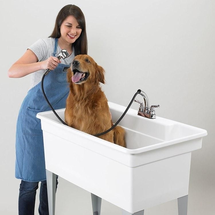 Utility Sink for Dog Bathing with Faucet and Hose
