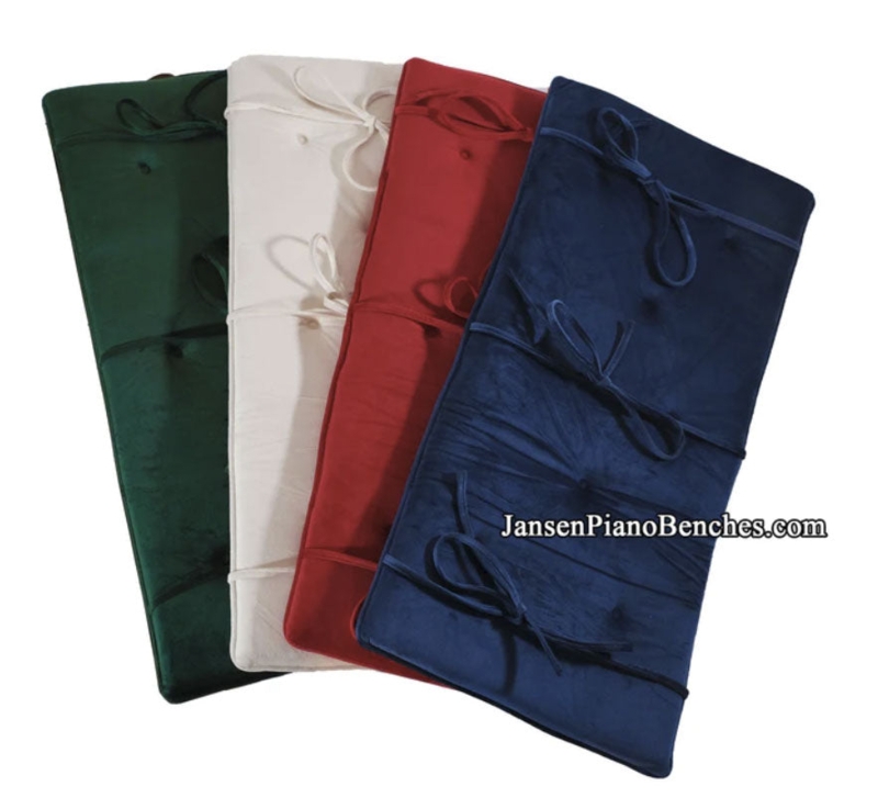 Velvet Piano Bench Cushions in Elegant Colors