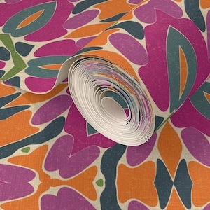 Vibrant Jewel Tone Abstract Pattern Wallpaper