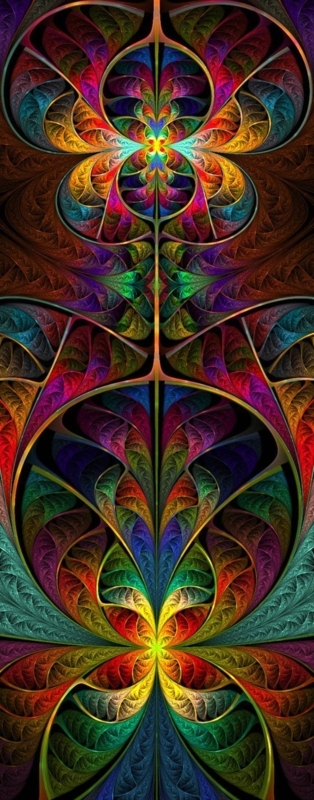 Vibrant Jewel Tone Patterned Wallpaper Design