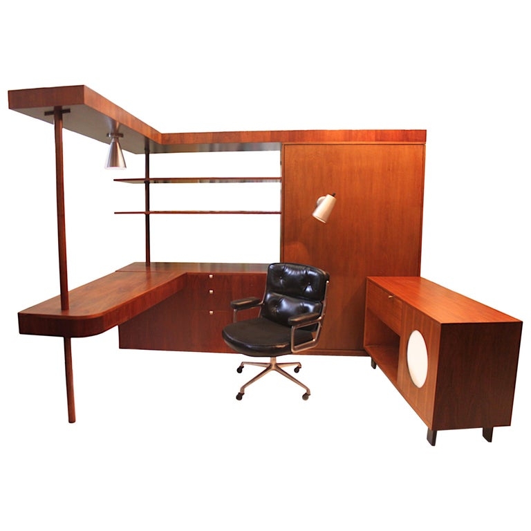 Vintage 1949 Mid-Century Modern Custom L-Shaped Office Desk by George ...