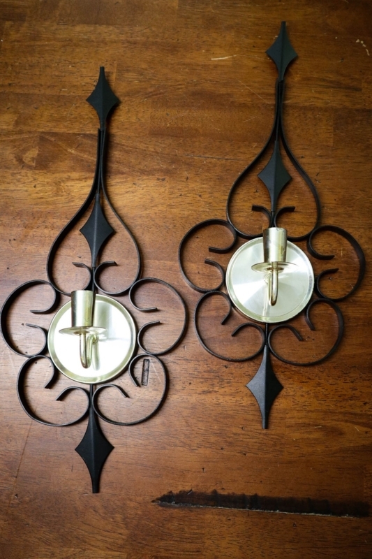 Vintage Atomic Starburst Mid-Century Wall Sconces