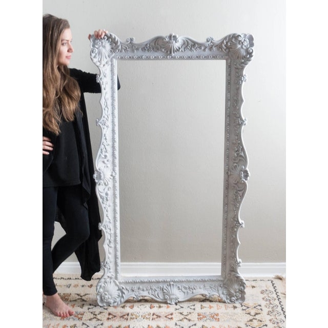 Vintage Extra Large Ornate White Picture Frame | Chairish