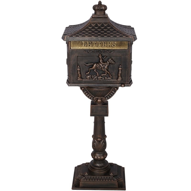 Vintage Mid-Century Aluminum Cast Locking Mailbox