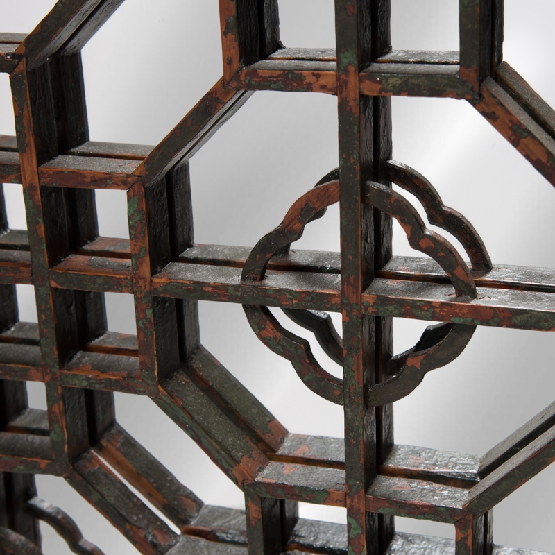 Vintage Mirrored Lattice Window Panel Design
