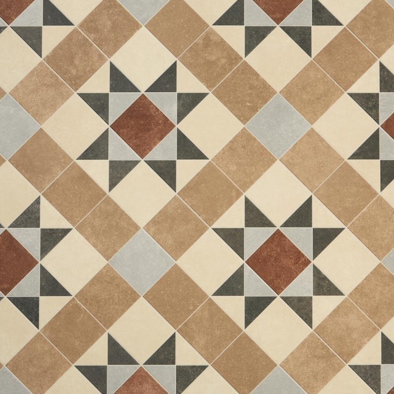 Vintage Retro Patterned Sheet Vinyl Flooring Design