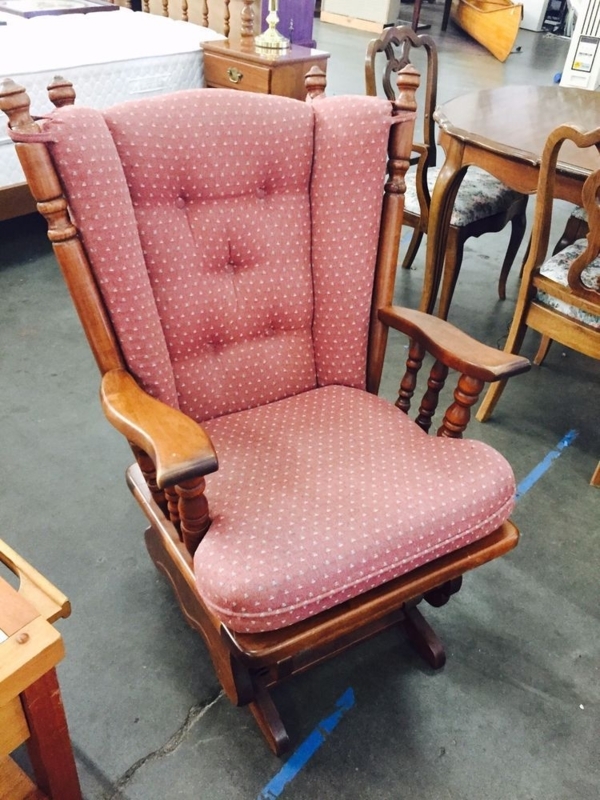 Vintage Tell City Glider Rocker Chair with Cushions