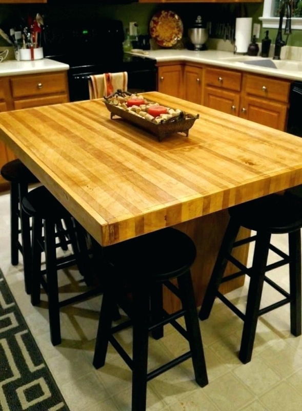 Wooden Kitchen Island With Dining Table Hybrid