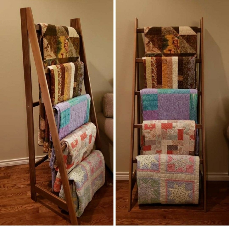 Wooden Quilt Display Rack for Cozy Interiors