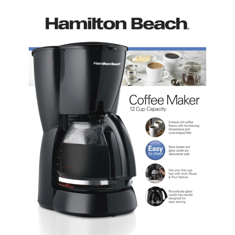 Hamilton Beach 12 Cup Coffee Maker Glass Carafe Black | Foter
