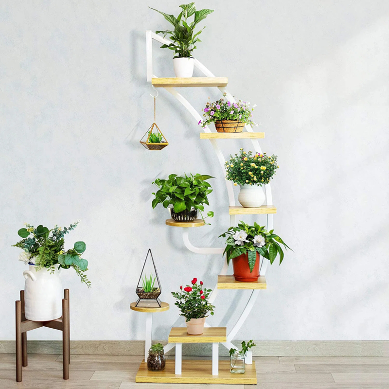 6-Tier Curved Plant Stand with Hanger | Foter