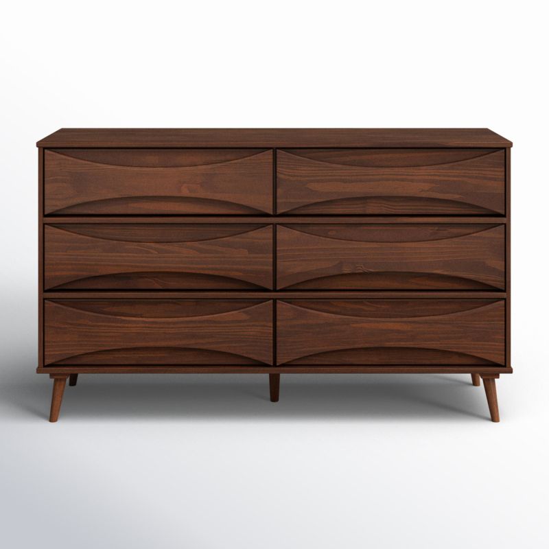 shamar mid century modern 6 drawer double dresser Mercury Row Yarber 6 Drawer Solid Wood Double Dresser & Reviews