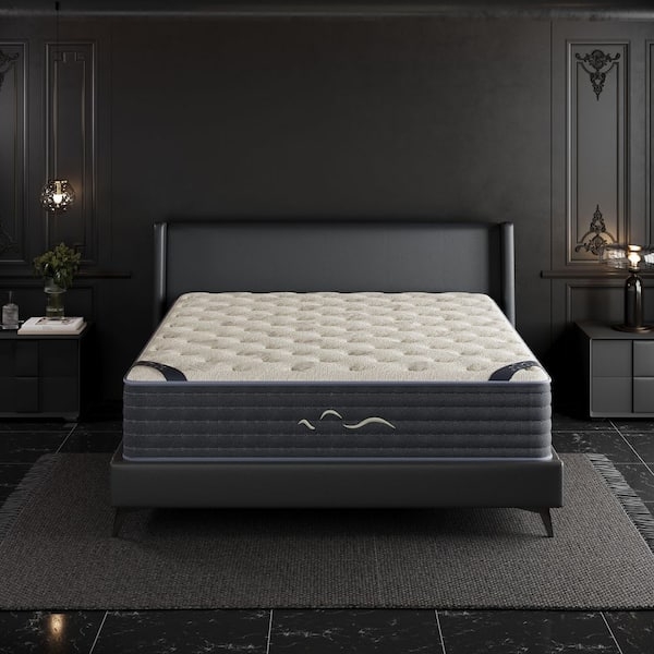 14 Inch Hybrid Mattress with Cashmere Fabric Top and Charcoal Layers
