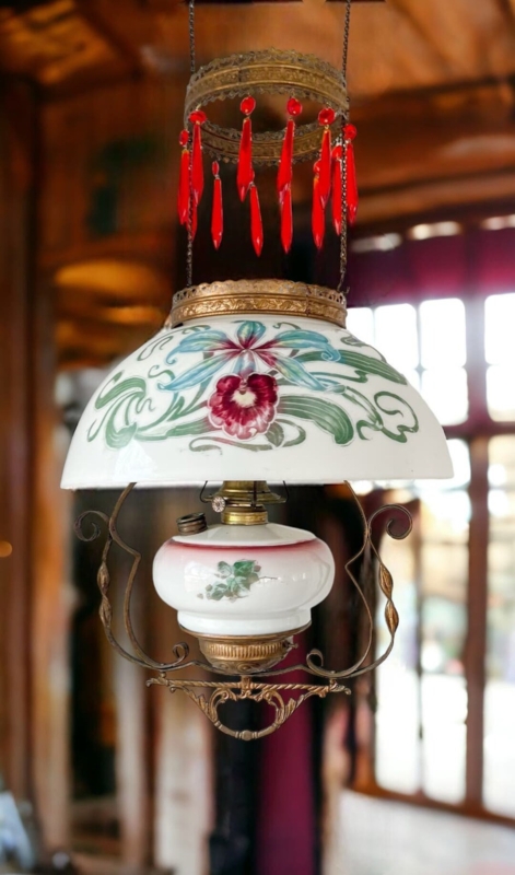 1890s Antique Victorian Hanging Hurricane Oil Lamp Retractable - Etsy