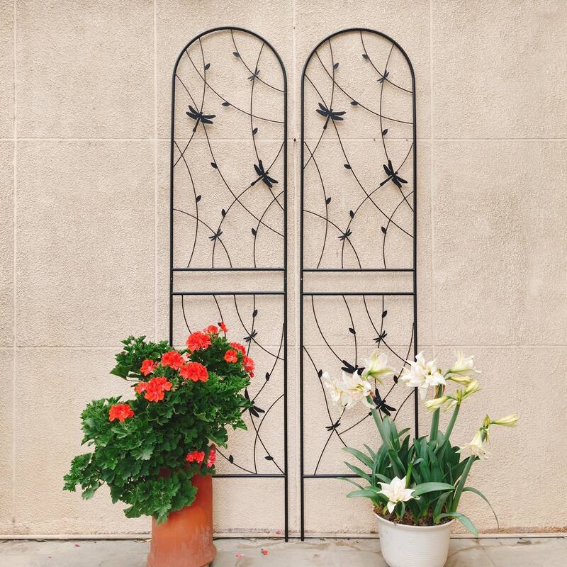 2 Pack Metal Garden Trellis Rustproof Trellis for Climbing Plants Outdoor  Flower Support - Overstock - 42893025