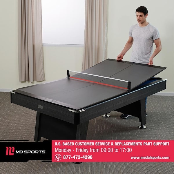 4-Piece Ping Pong Playfield Conversion Top with Charcoal Gray Finish