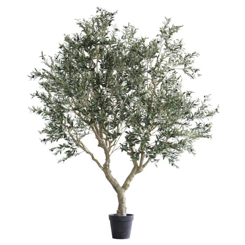 8ft Faux Olive Tree Realistic Multi Stem Trunk Dense Canopy
