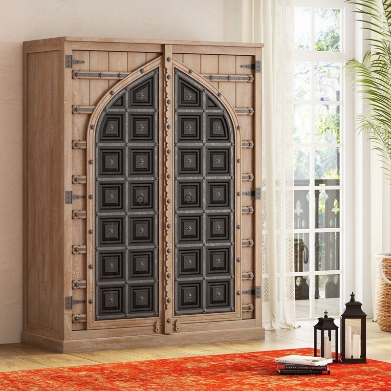 Abbotsbury Antique Armoire Wardrobe with Drawers 55"