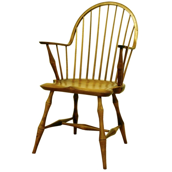 Accent Chair Continuous Arm Bamboo Turnings Saddle Seat Windsor Style
