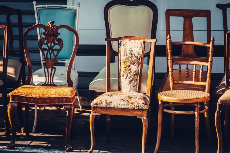 Accent Chair Eclectic Mix with Carved Wood Back and Floral Upholstery