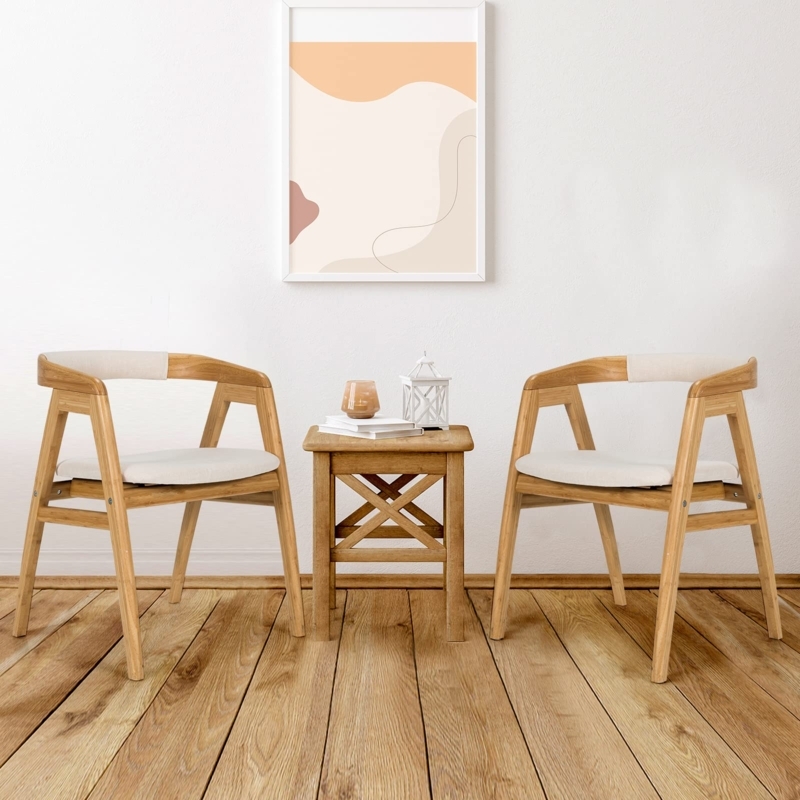 Accent Chair Mid-Century Bamboo with Upholstered Backrail