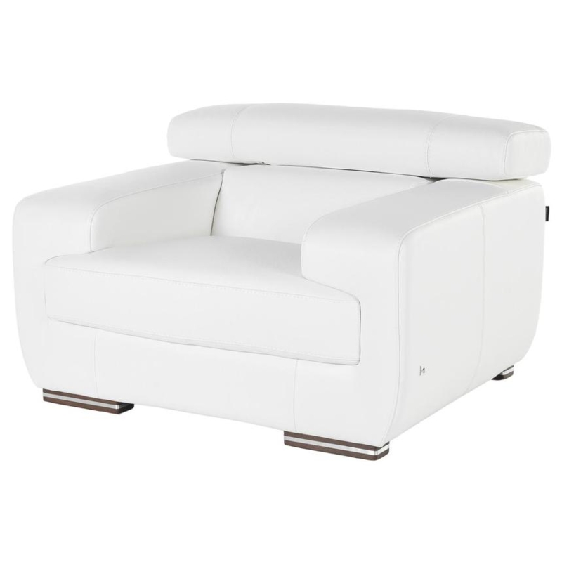 Accent Chair with Cylindrical Headrest, Wide Track Arms, and Block Feet